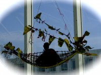 bateau du ciel
métal et personnage en tissu